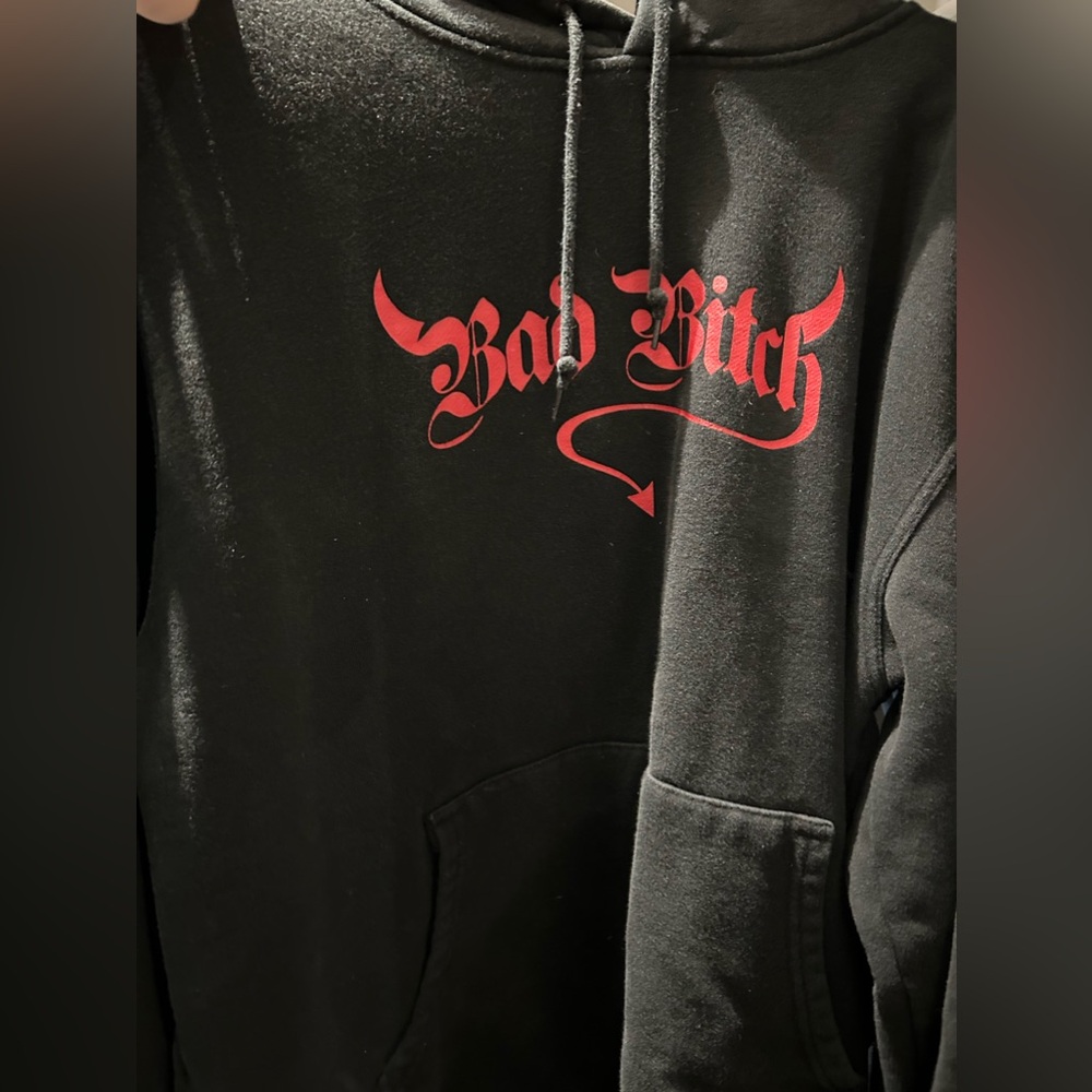 Black Hoodie with Red Graphic